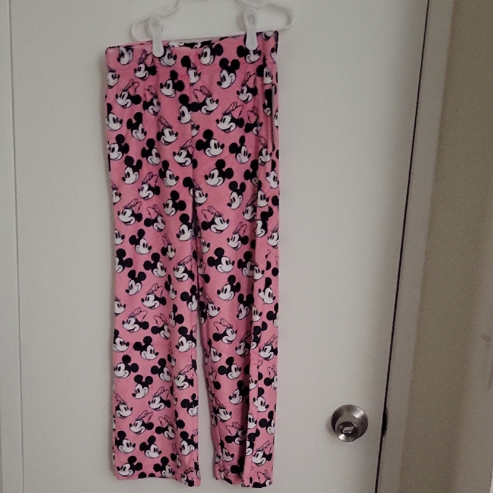 NWT Disney GirlsPink Mickey & Minnie Mouse Pajama Pants - Size M